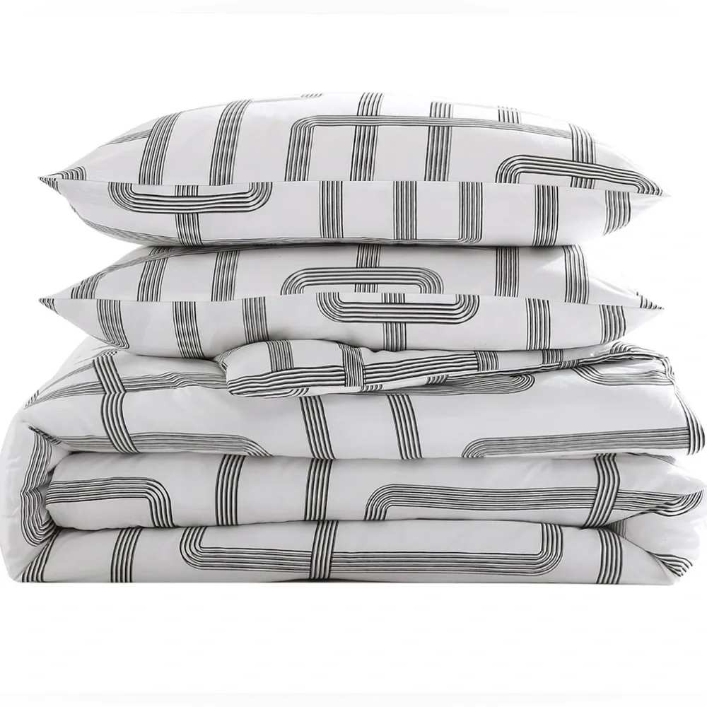 City Scene Mainline White Duvet Cover & Sham Bedding Set King - Picture 3 of 11